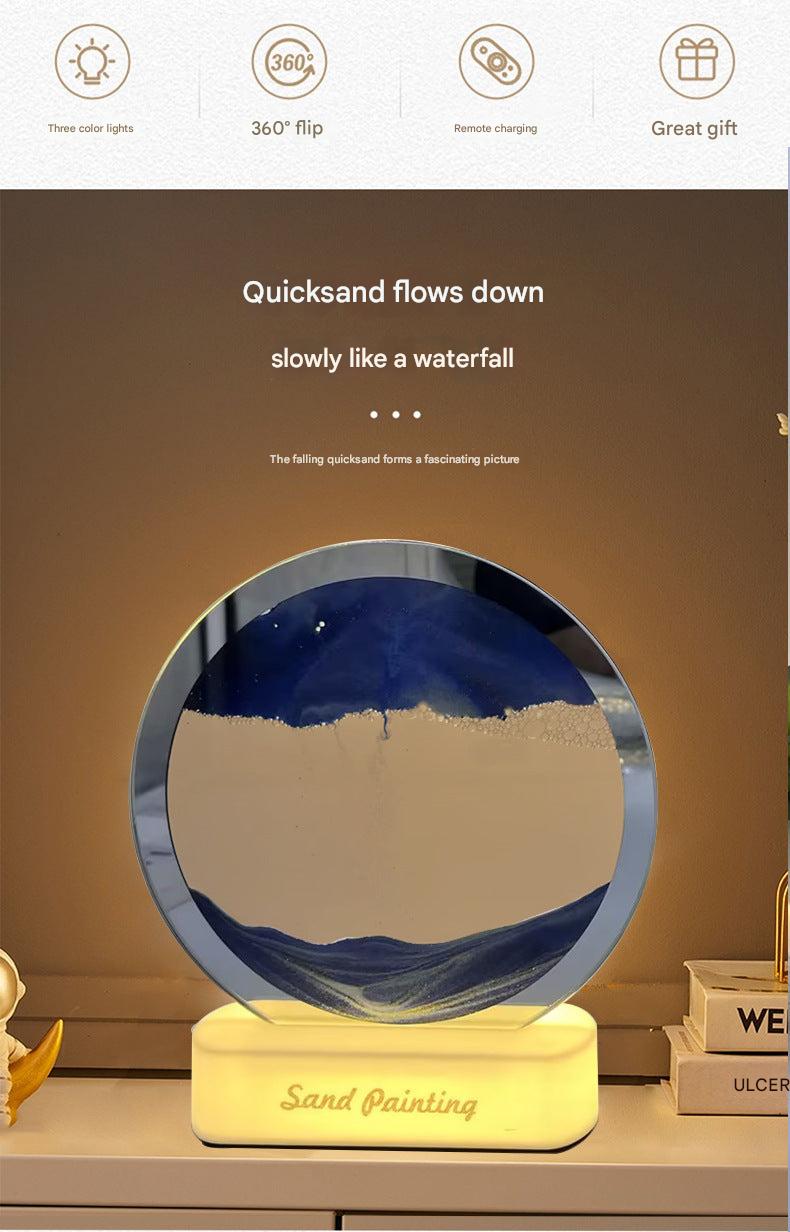 Elegant display of the Dynamic 3D Sand Hourglass Night Light