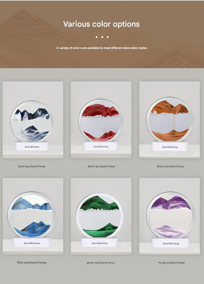 Elegant display of the Dynamic 3D Sand Hourglass Night Light