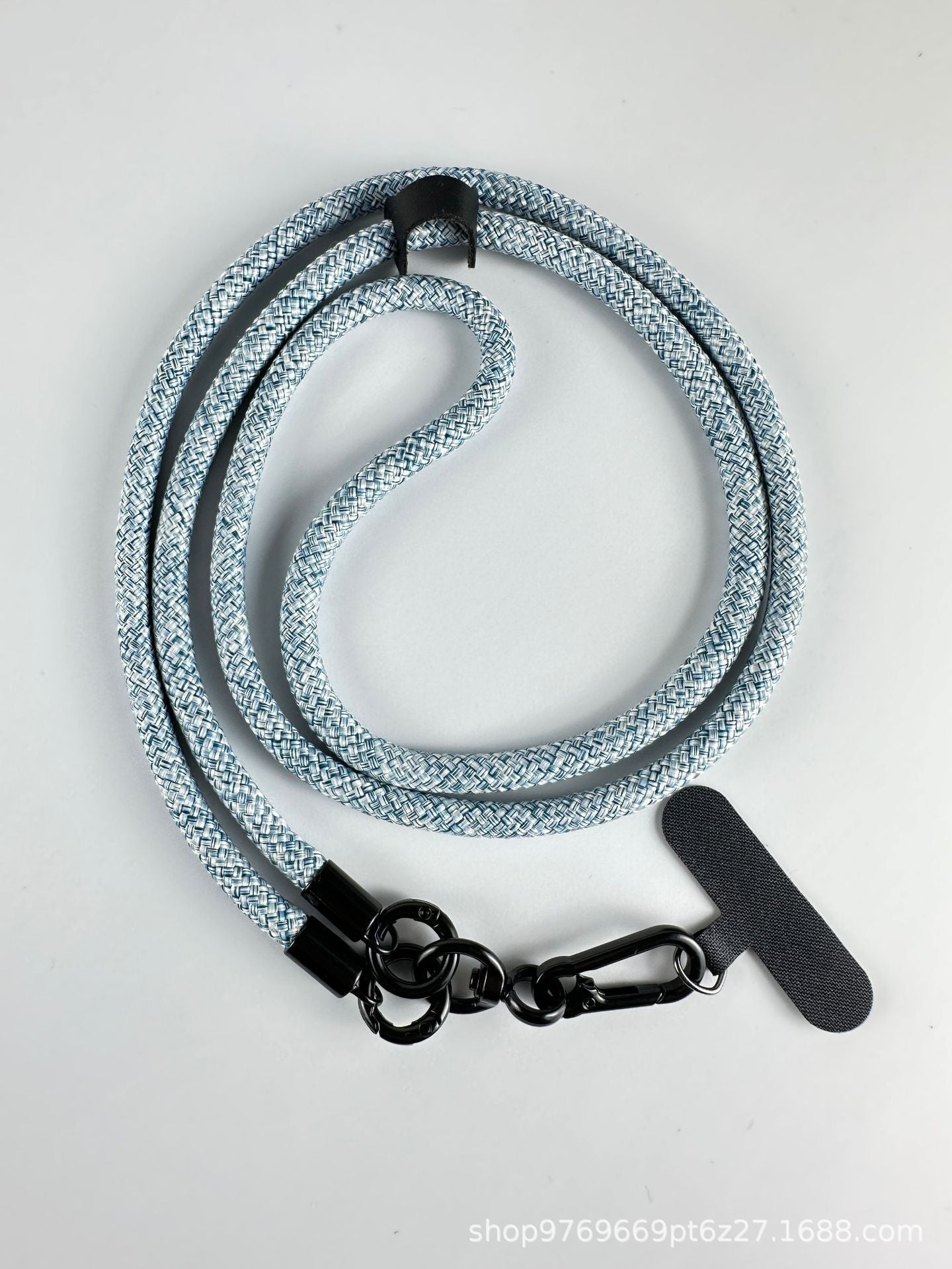 Close-up of nylon phone lanyard design
