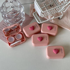 Cute heart-rose pink lens case for fashion lovers