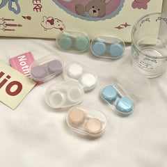 Trendy contact lens case with heart patterns
