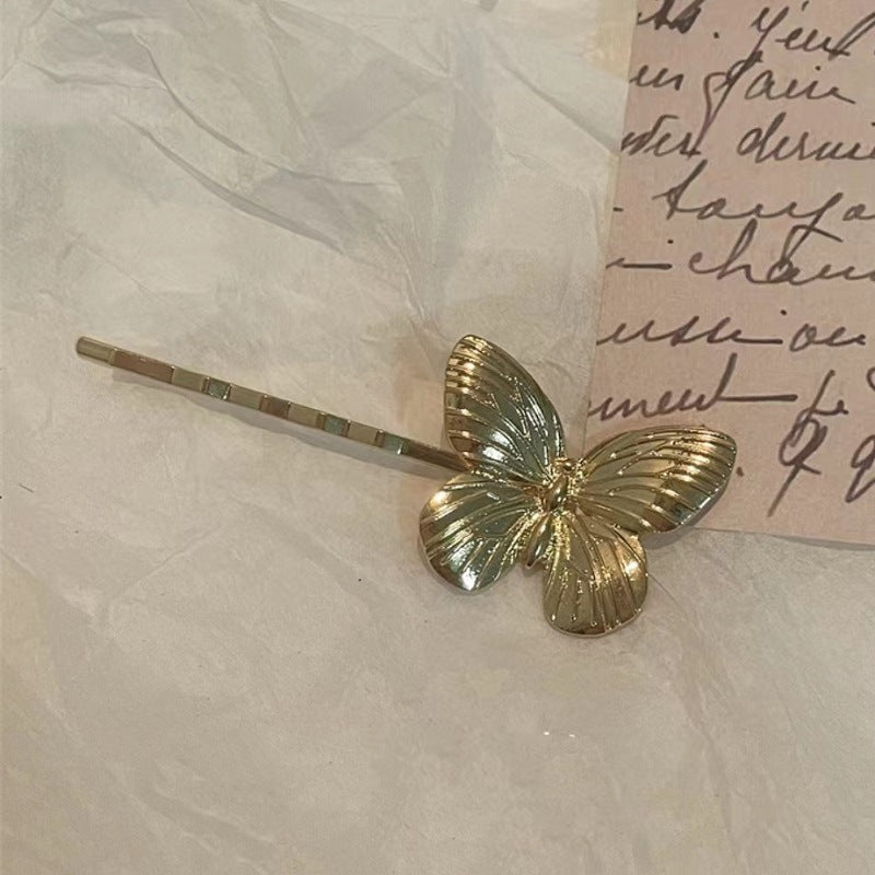 Gold Butterfly Hair Clip with Rhinestones