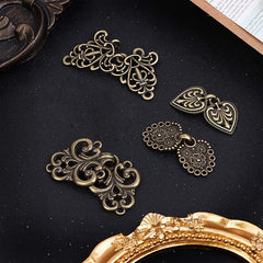 Vintage floral scarf clip in gun black finish