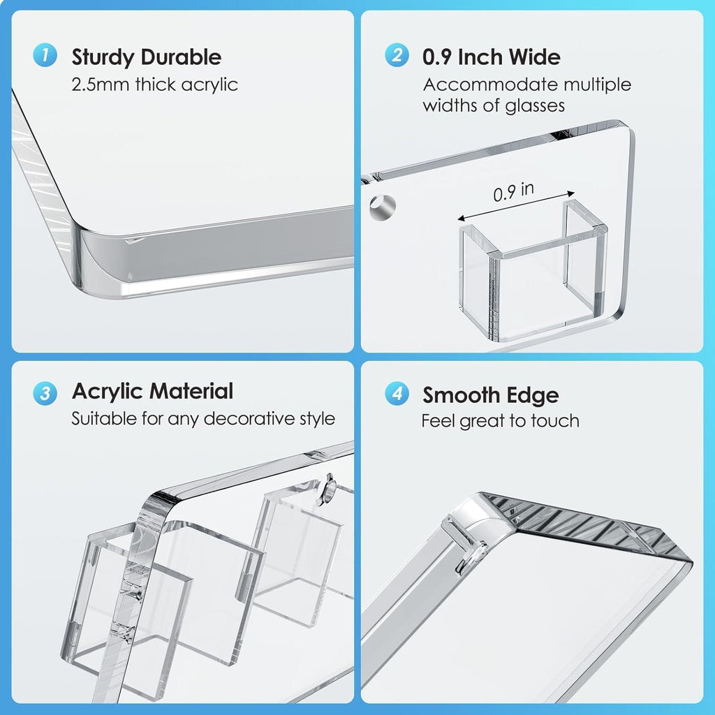 Side angle of acrylic sunglasses holder