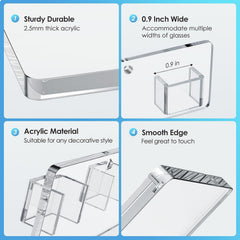 Side angle of acrylic sunglasses holder