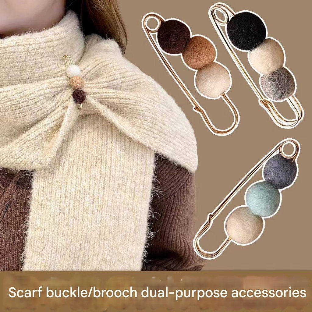Blue cardigan brooch highlighting soft material