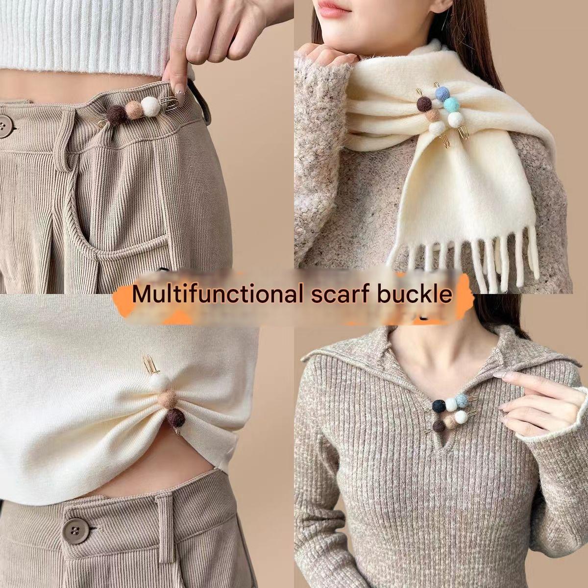 Elegant cardigan brooch on a casual outfit