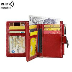 Durable PU women's wallet displayed on a table
