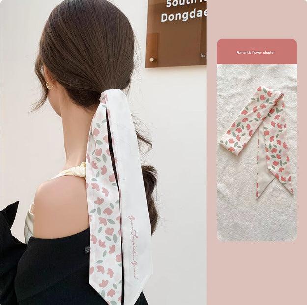 Vintage Hair Scarf headband in outdoor setting