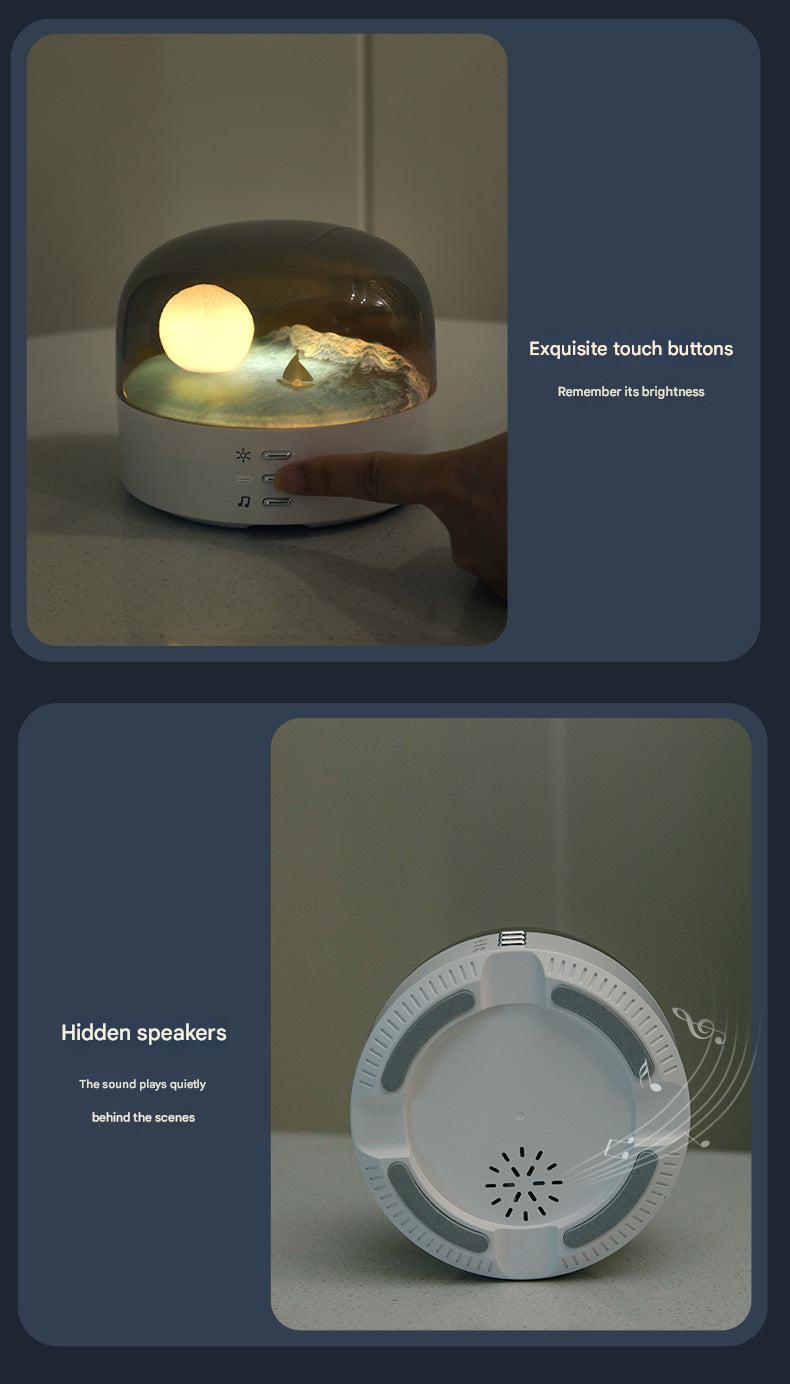 Bluetooth speaker providing soft music and light