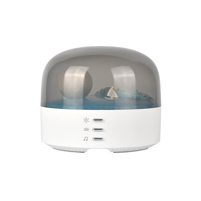 close-up of the night light speaker in use