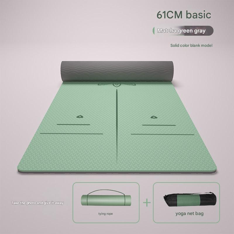 TPE yoga mat in a green hue