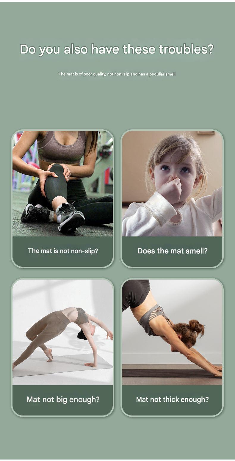 TPE yoga mat showing cushioning features