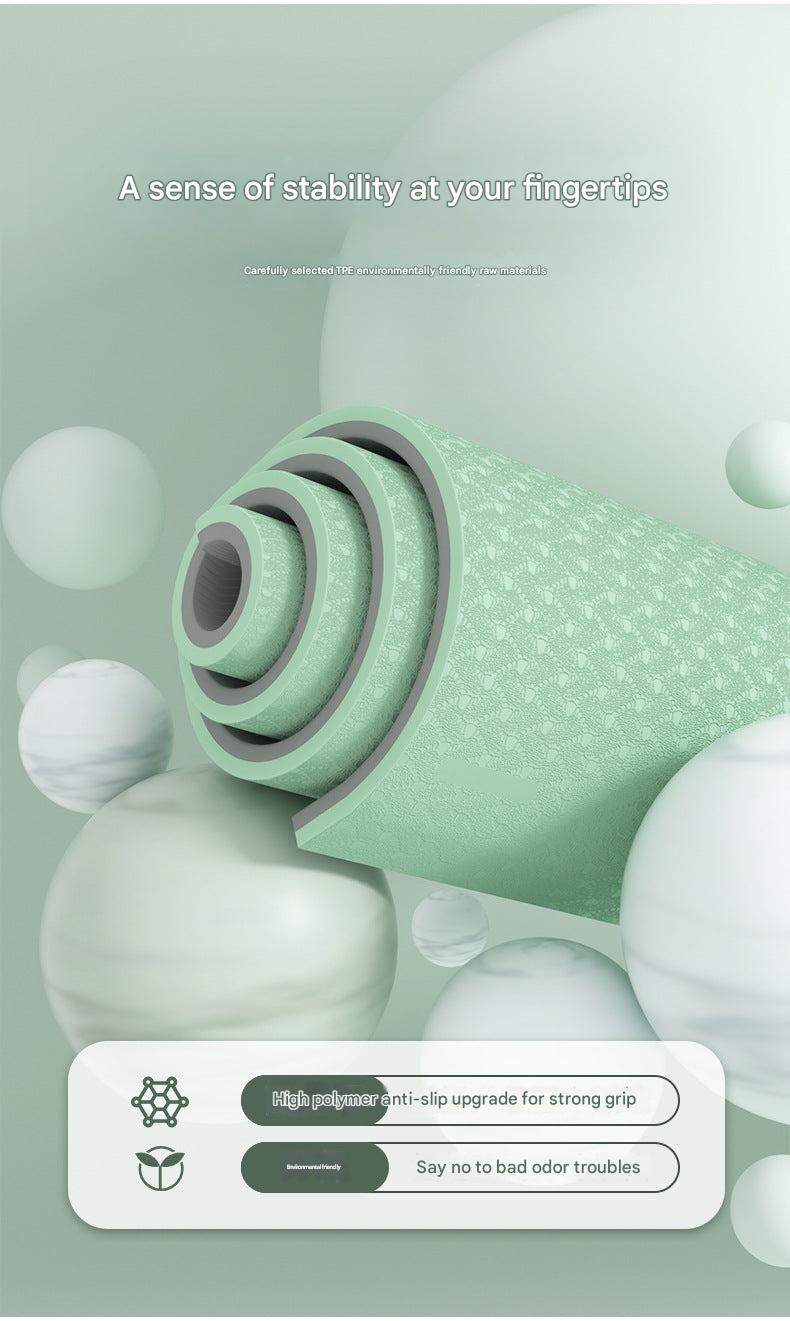 TPE yoga mat with custom logo displayed