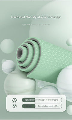 TPE yoga mat with custom logo displayed