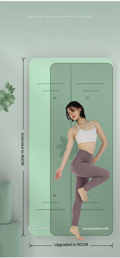 TPE yoga mat in a green hue