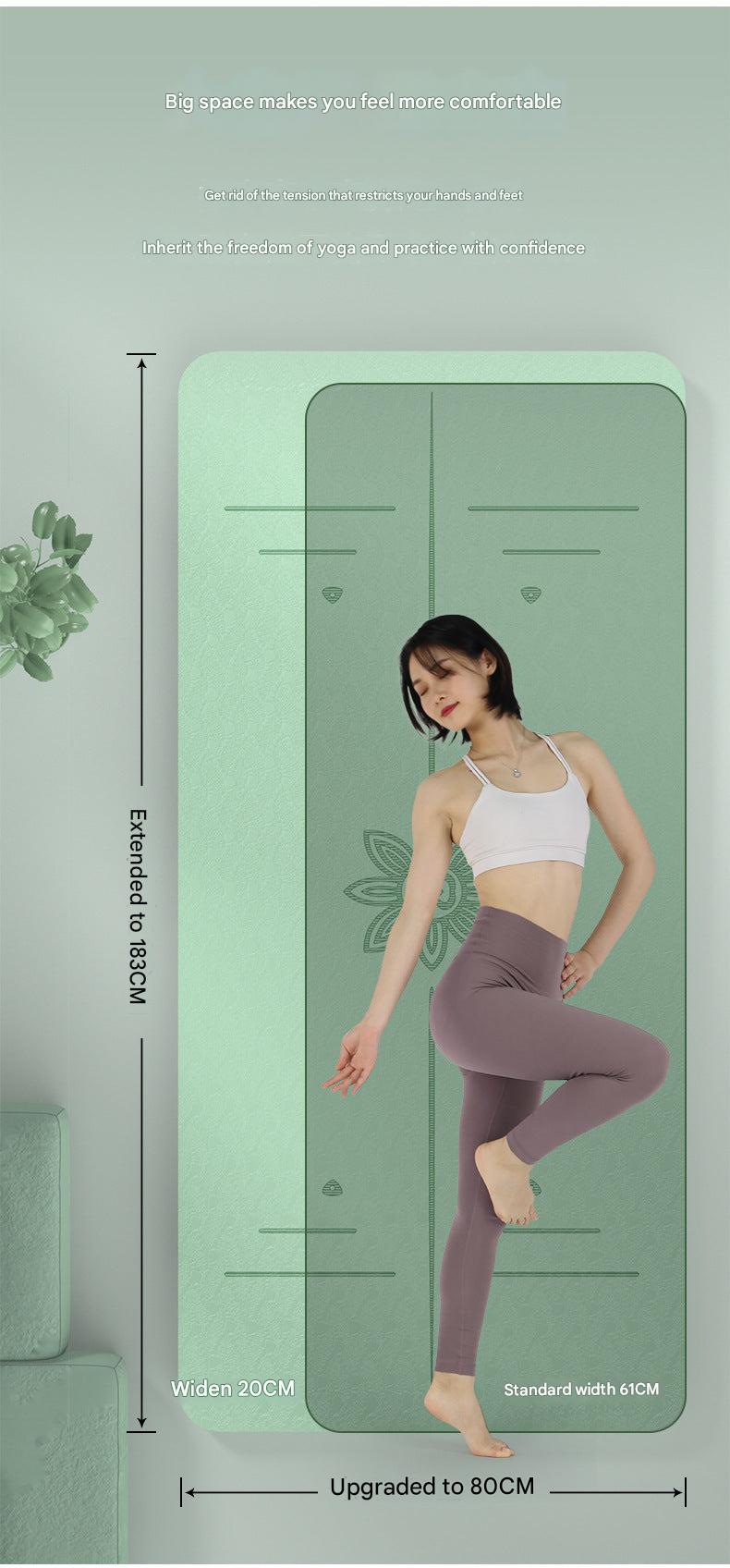 TPE yoga mat in a green hue