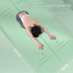 TPE yoga mat showing cushioning features