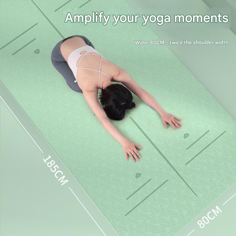 TPE yoga mat showing cushioning features