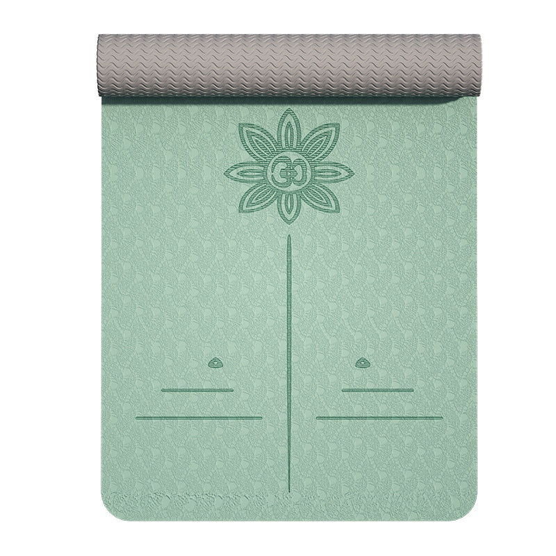 TPE yoga mat with custom logo displayed