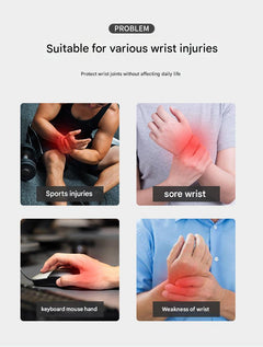 Wrist support in use during tennis