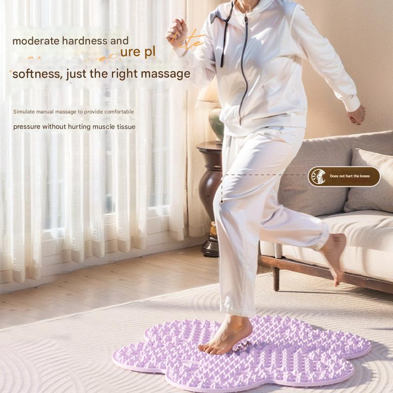 Acupressure mat showing blue side for relaxation