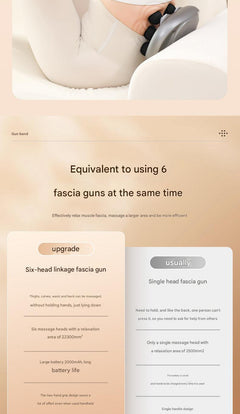 Close-up of massage gun attachments