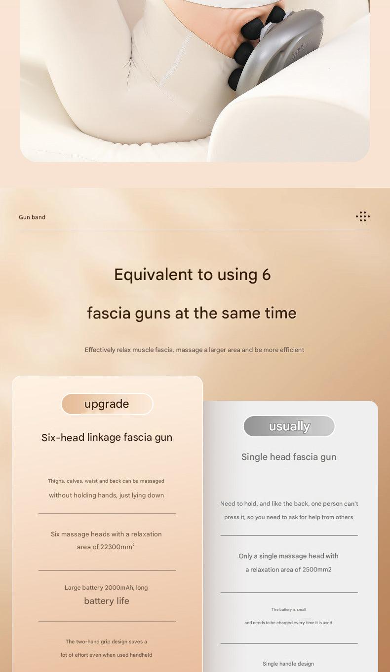 Close-up of massage gun attachments