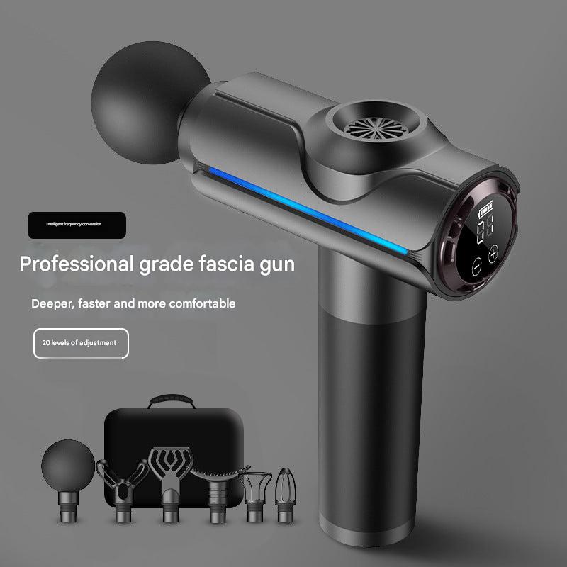 Massage gun showcasing charging method