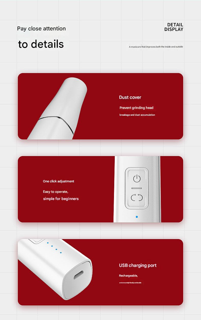 Portable electric nail care tool for easy use