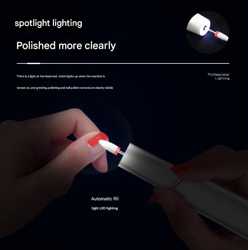 Electric nail file for shaping and buffing nails