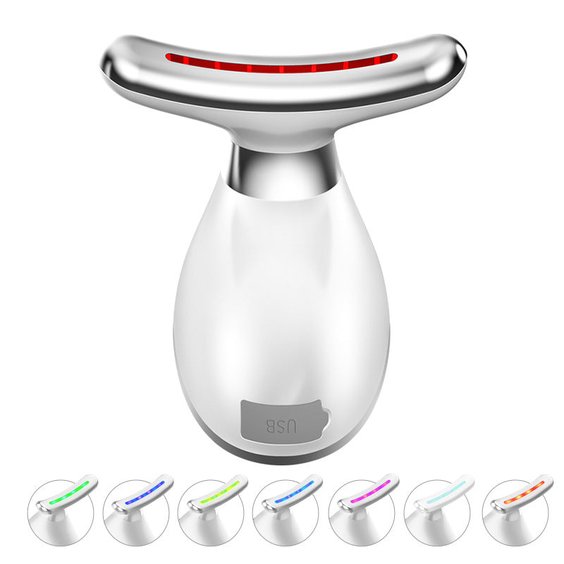 KAKUSAN neck massager in use during a skincare routine