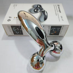 3D V-Face Roller Massager in silver colour