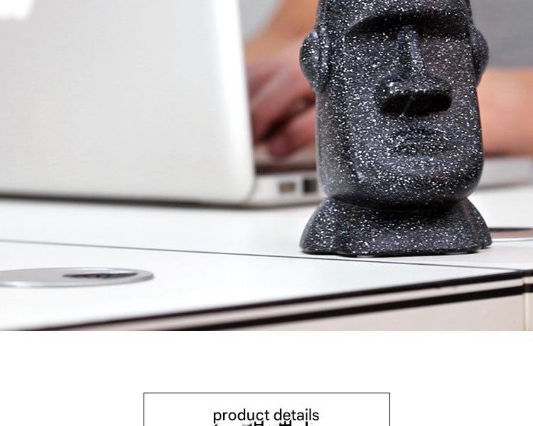 Easter Island Moai Bluetooth speaker in use