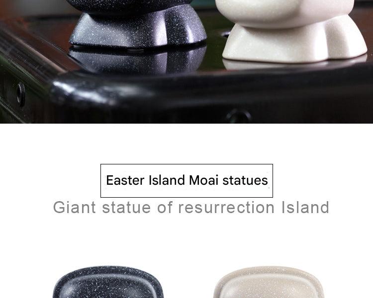 Easter Island Moai Bluetooth speaker in use