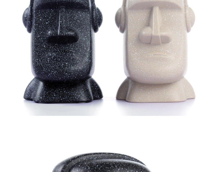 Easter Island Moai Bluetooth speaker set up