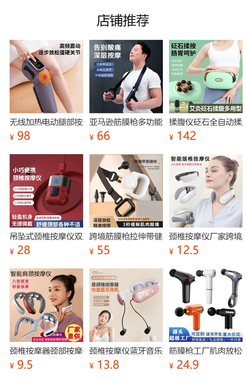 Multiple angles of neck massager device