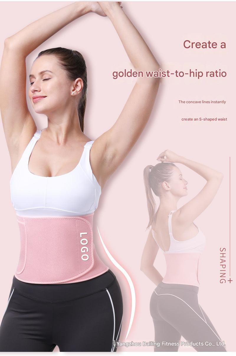 Pink fitness waist trainer on model