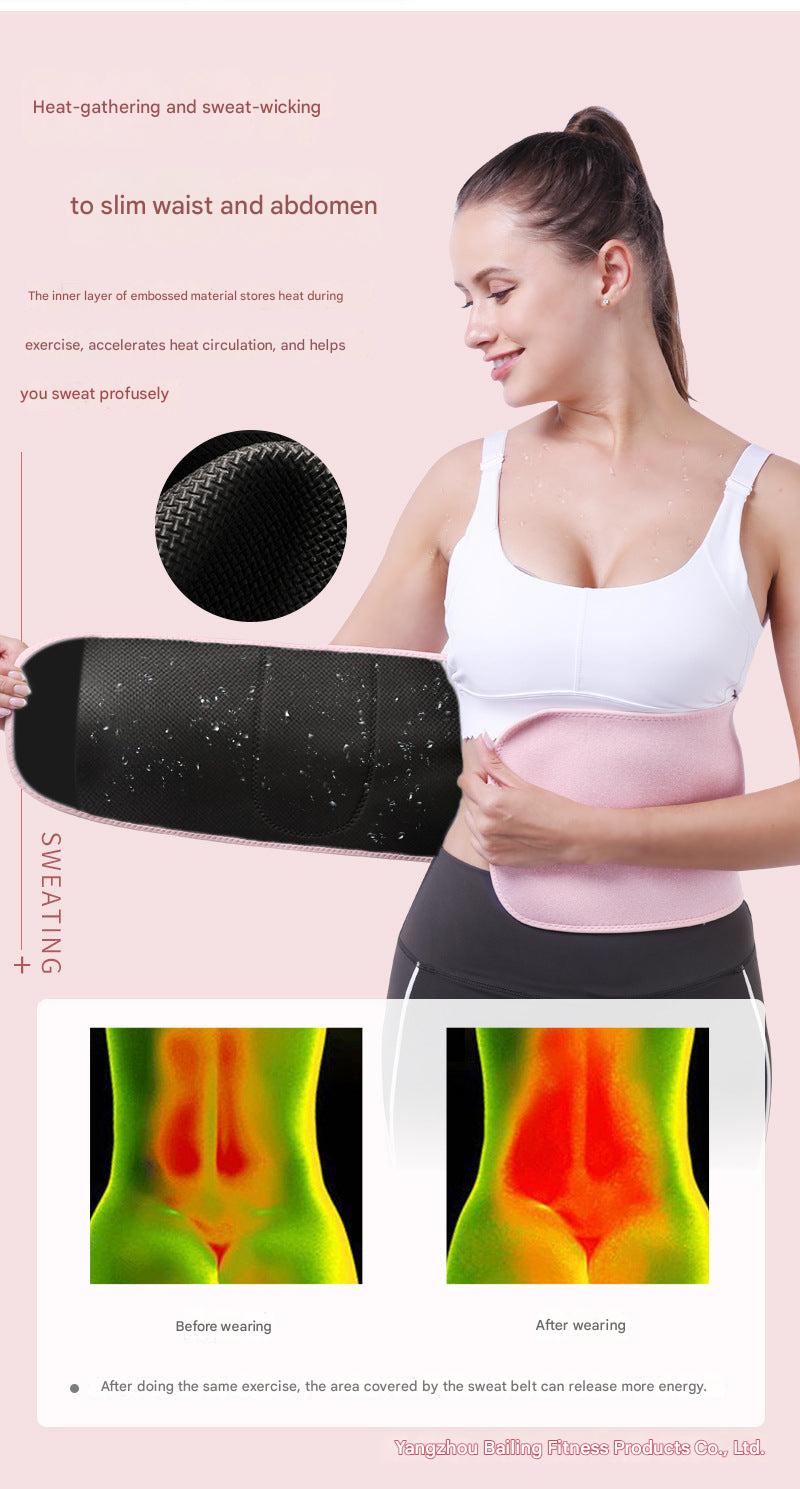 Waist trainer worn during yoga routine