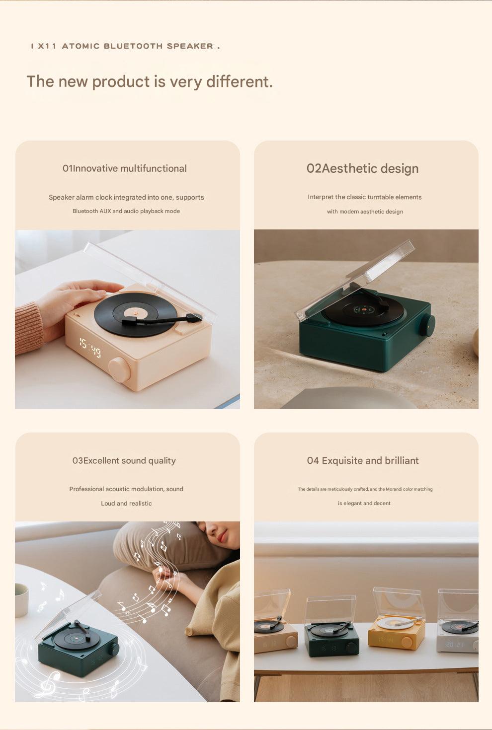 Retro Bluetooth Clock Speaker image 1