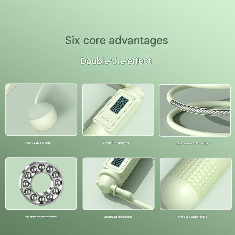 Close-up of Smart Weighted Jump Rope features