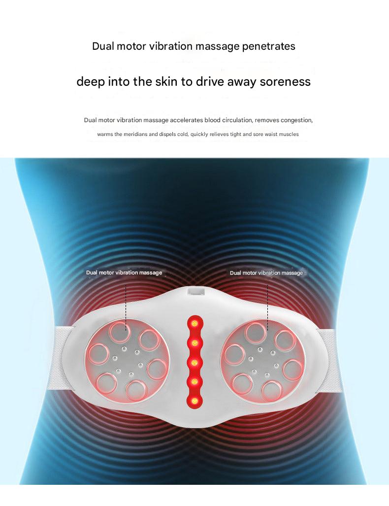 Lifestyle image of heated massage belt in use
