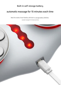 Relaxation with heated massage belt in different locations