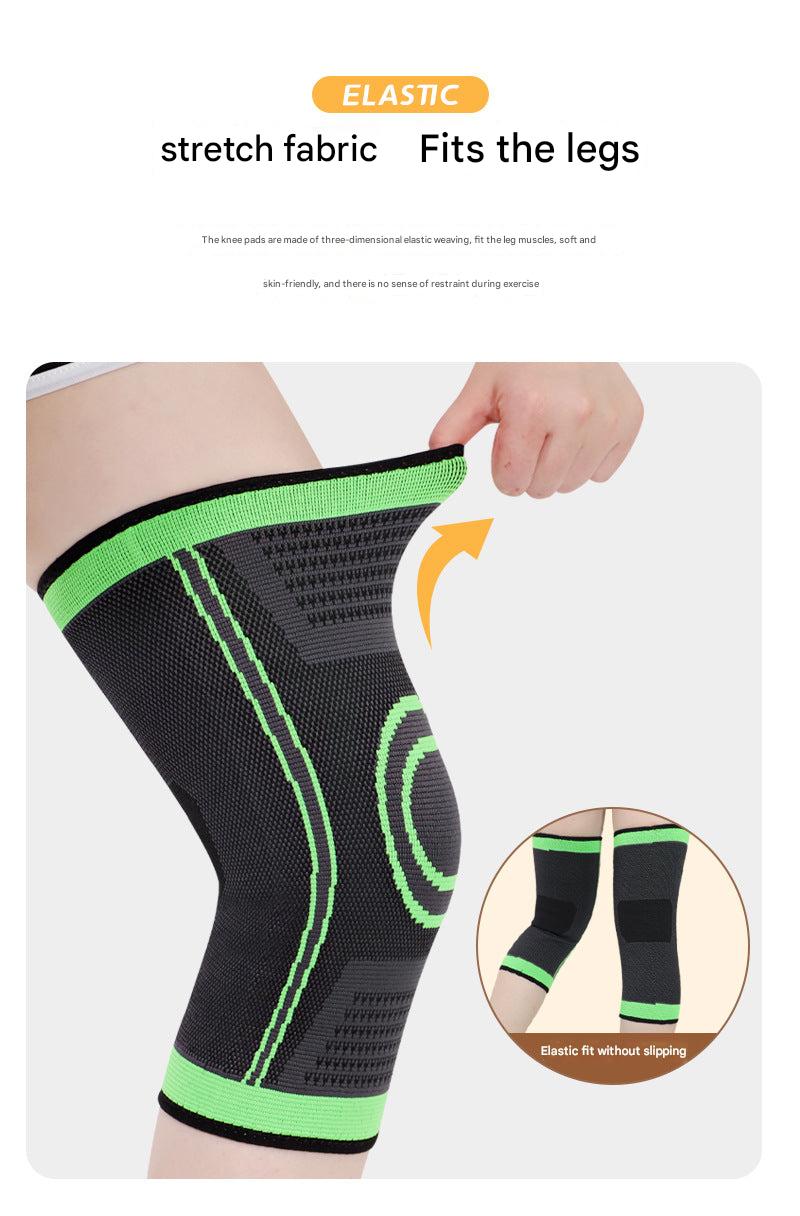 Close-up of breathable knee support in action