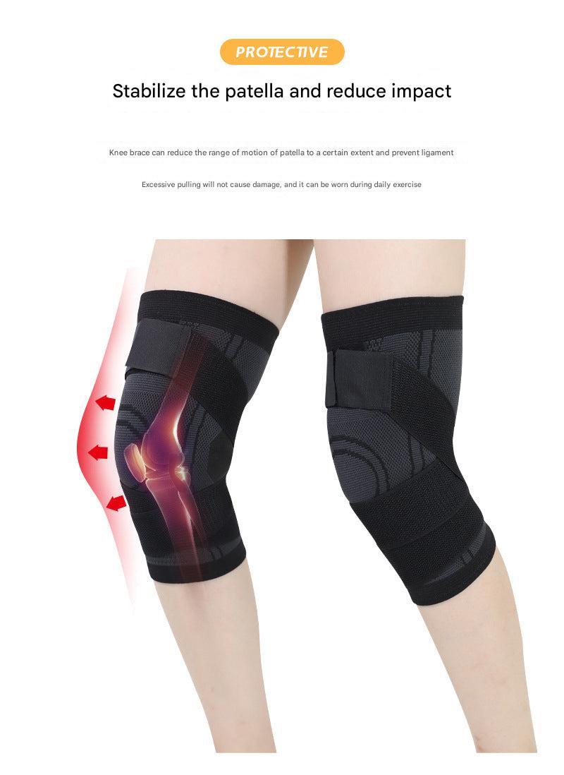 Light green compression knee wrap for sports