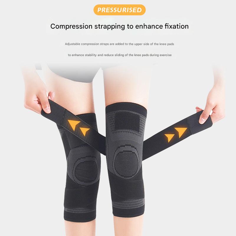 Light green compression knee wrap for sports