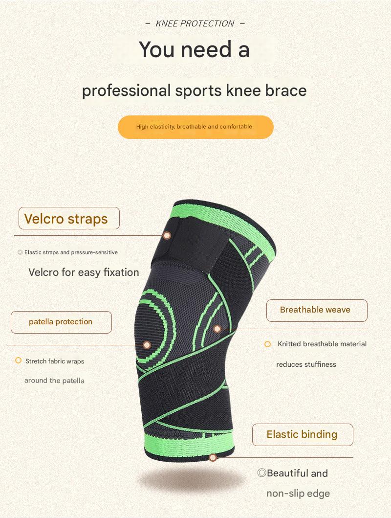 Comfortable knee wrap in use while cycling