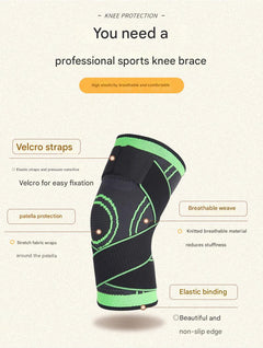 Comfortable knee wrap in use while cycling