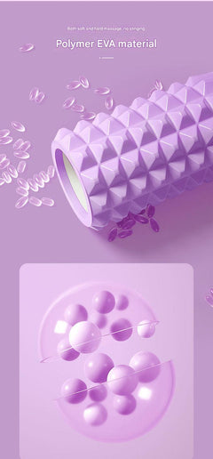 Foam roller yoga stick on a workout mat