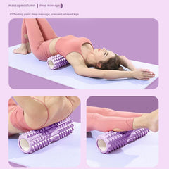 Close-up of foam roller massage stick texture